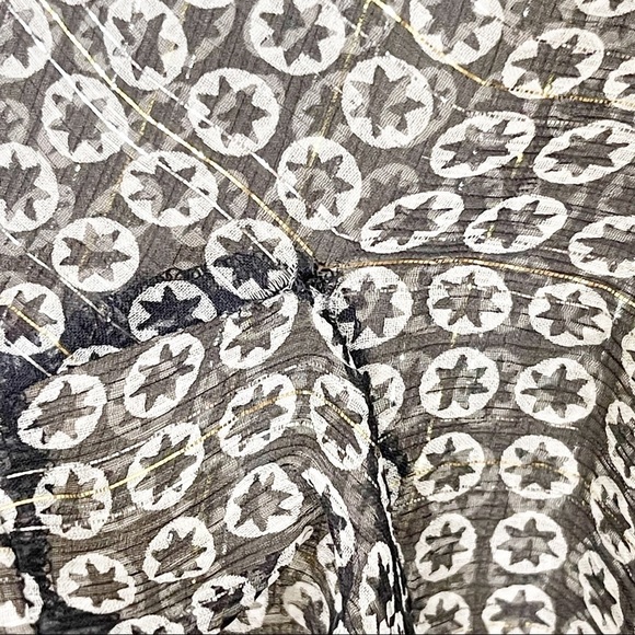 Stella McCartney Silk Circle Star Ruffle Flounce Short Sleeves Top Size 42 or 6 - Picture 10 of 13